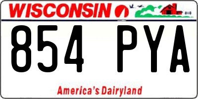 WI license plate 854PYA