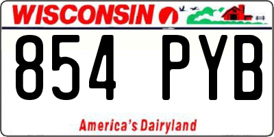WI license plate 854PYB