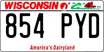 WI license plate 854PYD