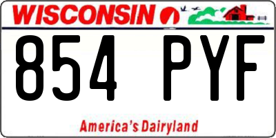 WI license plate 854PYF
