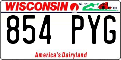 WI license plate 854PYG