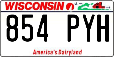 WI license plate 854PYH