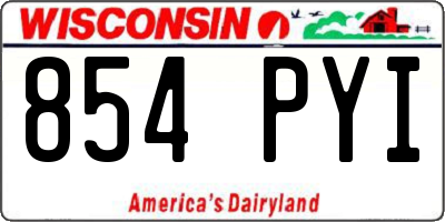WI license plate 854PYI