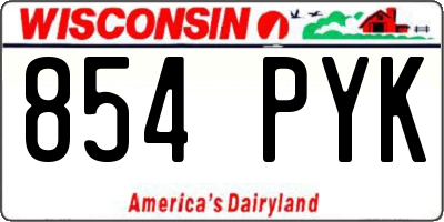 WI license plate 854PYK