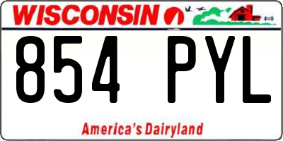 WI license plate 854PYL