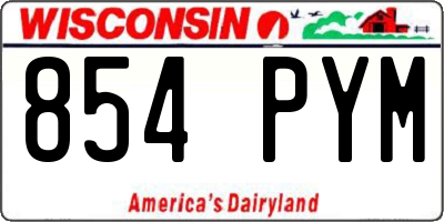 WI license plate 854PYM