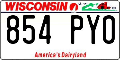 WI license plate 854PYO
