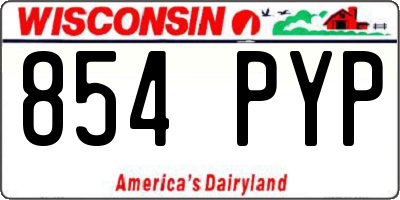 WI license plate 854PYP