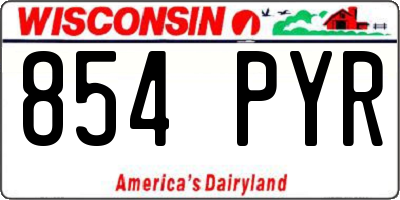 WI license plate 854PYR