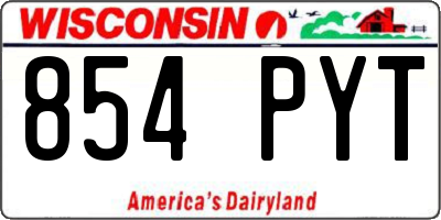 WI license plate 854PYT