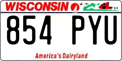 WI license plate 854PYU