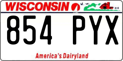 WI license plate 854PYX