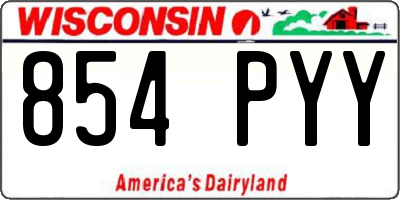 WI license plate 854PYY