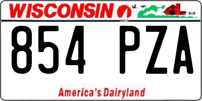 WI license plate 854PZA