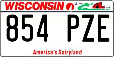 WI license plate 854PZE