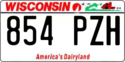 WI license plate 854PZH