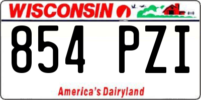 WI license plate 854PZI