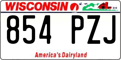 WI license plate 854PZJ