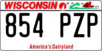 WI license plate 854PZP