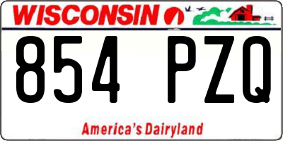 WI license plate 854PZQ
