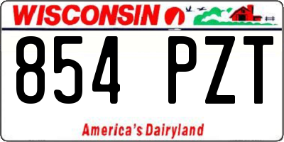 WI license plate 854PZT