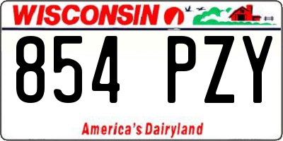 WI license plate 854PZY
