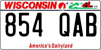 WI license plate 854QAB