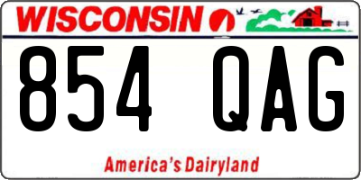 WI license plate 854QAG