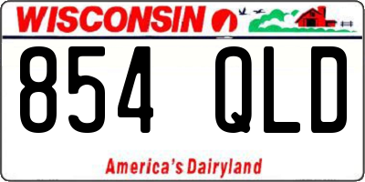 WI license plate 854QLD