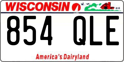 WI license plate 854QLE