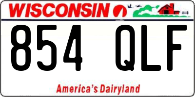 WI license plate 854QLF