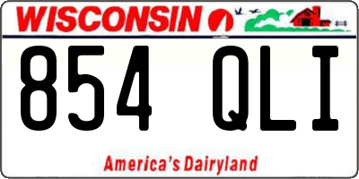 WI license plate 854QLI