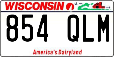 WI license plate 854QLM