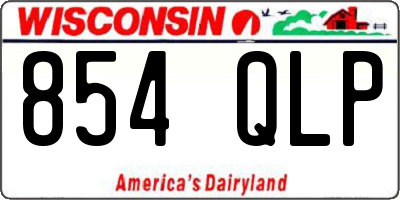 WI license plate 854QLP