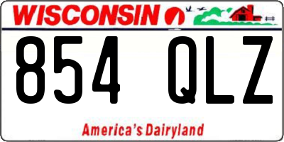 WI license plate 854QLZ