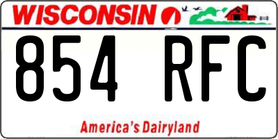 WI license plate 854RFC