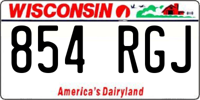 WI license plate 854RGJ