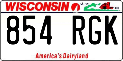 WI license plate 854RGK