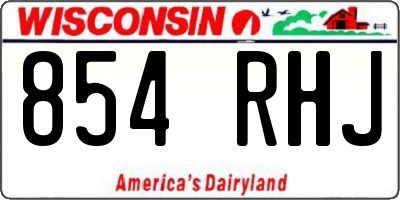 WI license plate 854RHJ