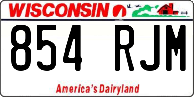 WI license plate 854RJM