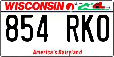 WI license plate 854RKO