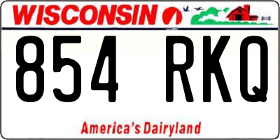 WI license plate 854RKQ