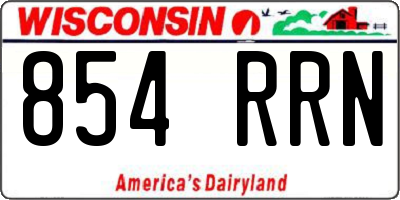 WI license plate 854RRN