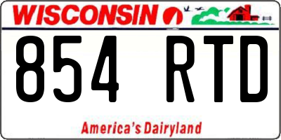 WI license plate 854RTD