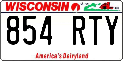 WI license plate 854RTY