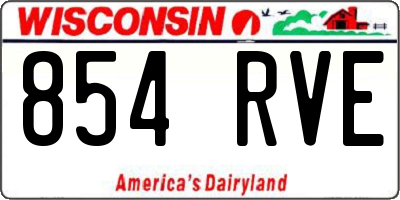 WI license plate 854RVE