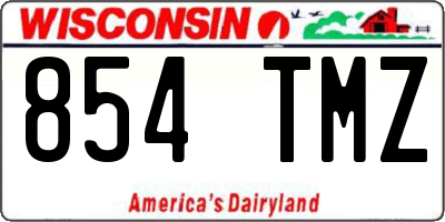 WI license plate 854TMZ