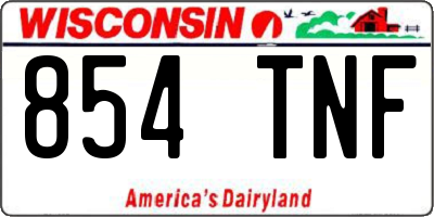 WI license plate 854TNF