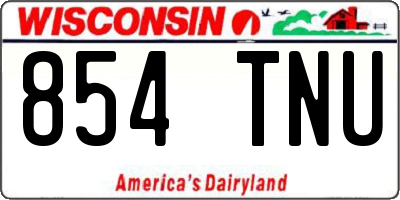 WI license plate 854TNU
