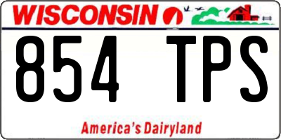 WI license plate 854TPS